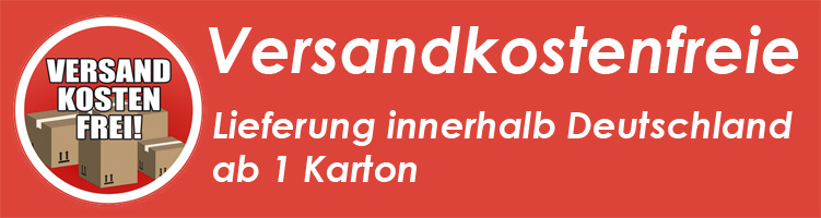 Versandkostenfreie Lieferung innerhalb Deutschlands ab 1 Karton